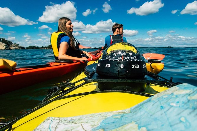 2-day kayaking adventure around Vaxholm in Stockholm Archipelago - self guided - Day 1 afloat: paddling out, setting up camp, and cooking with sunset light