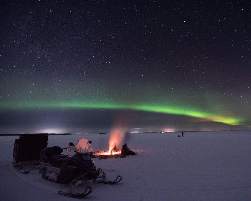 Luleå : Northern Lights Tour on a Snowmobile drawn Sled - Aurora Borealis, But Make It Nordic Practical