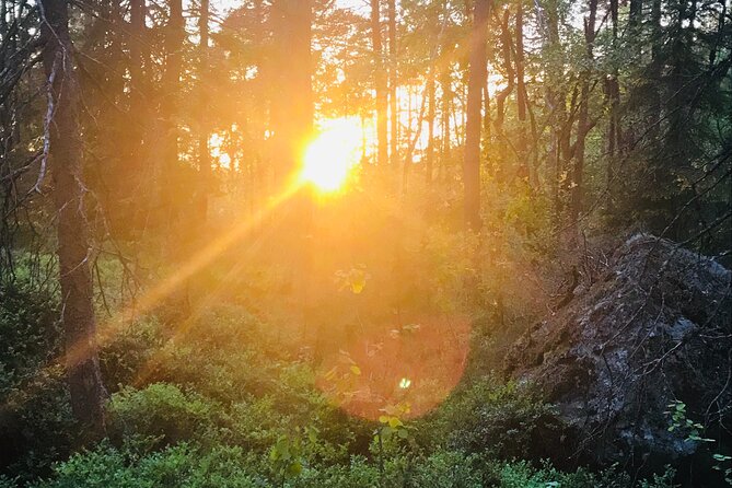 Midnight Sun and Campfire - National Park evening hike Stockholm - Weather matters more than you think for an evening hike