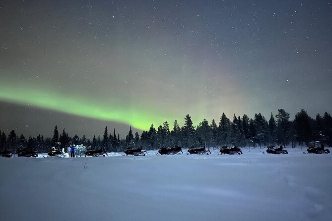 Northern Light snowmobile tour in Kiruna 7:30 pm - Stop 1: Driving Around Kiruna and Passing the Icehotel Area