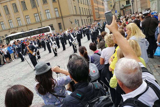 Stockholm Old Town and the Vasa Museum, a Small Group Walking Tour. - Royal Palace courtyard time, plus guard watching with a harbor view