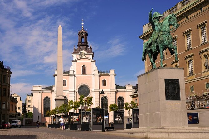 Stockholm Old Town Gamla Stan, Historic Walking Tour, Small group - St George statue, then Köpmantorget: a Swedish twist and an art pause