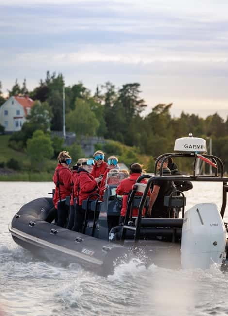 Stockholm: RIB Speed boat tour incl. island visit - The RIB speedboat portion: waves, Vaxholm, and big open-water views